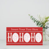 Ho Ho Ho Photo Card Feestdagenkaart (Staand voorkant)