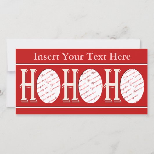 Ho Ho Ho Photo Card Feestdagenkaart (Voorkant)