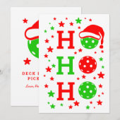 Ho, Ho, Ho Pickleball Kerstmis Feestdagenkaart (Voorkant / Achterkant)