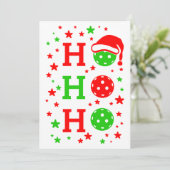 Ho, Ho, Ho Pickleball Kerstmis Feestdagenkaart (Staand voorkant)