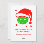Ho, Ho, Ho Pickleball Kerstmis Feestdagenkaart (Achterkant)