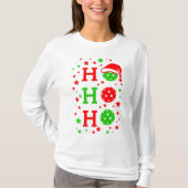Ho, Ho, Ho Pickleball Kerstmis T-shirt (Voorkant)