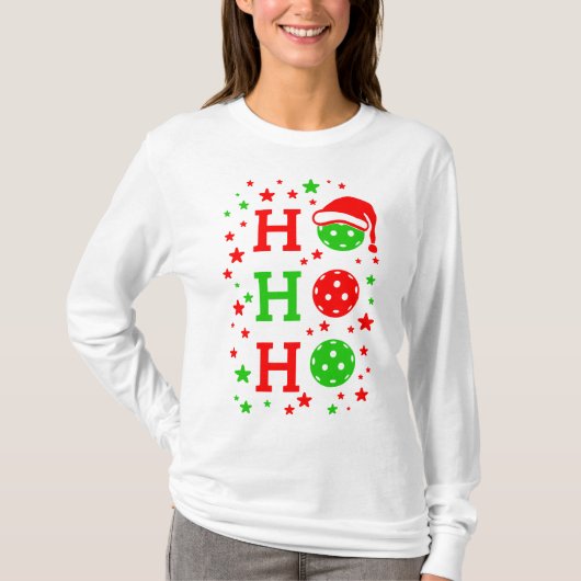 Ho, Ho, Ho Pickleball Kerstmis T-shirt (Voorkant)