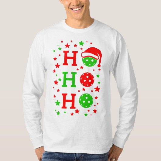 Ho, Ho, Ho Pickleball Kerstmis T-shirt (Voorkant)