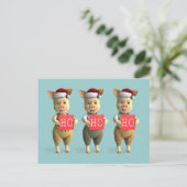 Ho Ho Ho Piglets Briefkaart (Staand voorkant)
