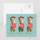 Ho Ho Ho Piglets Briefkaart (Voorkant / Achterkant)