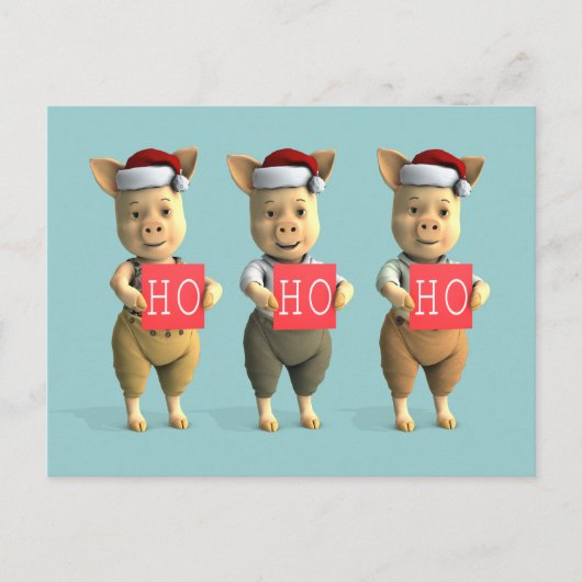 Ho Ho Ho Piglets Briefkaart (Voorkant)