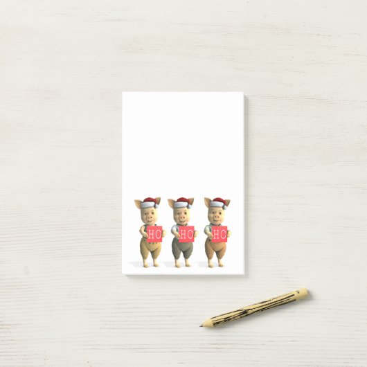 Ho Ho Ho Piglets Post-it® Notes (Op bureau)