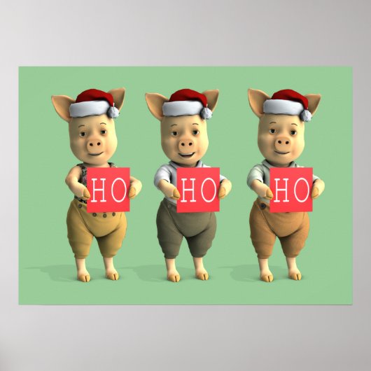 Ho Ho Ho Piglets Poster (Voorkant)