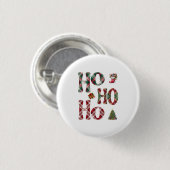 Ho Ho Ho Plaid Kerstmis Ronde Button 3,2 Cm (Voorkant /achterkant)