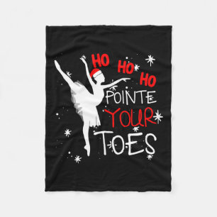 Ho Ho Ho Pointe Uw Tenen Byllerina Kerst Llet Fleece Deken