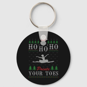 Ho Ho Ho Pointe Your Toes Lelijke Kerst Ballet Da Sleutelhanger