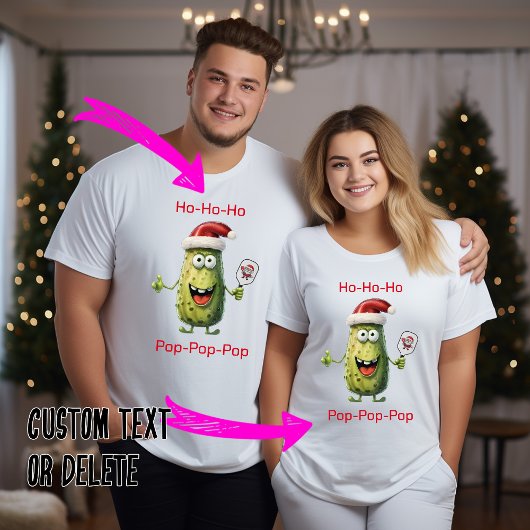Ho-ho-ho & pop-pop-pop pickleball Xmas T-shirt