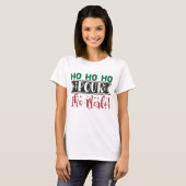 Ho Ho Ho Pour The Merlot Funny Kerstmis Drink T-shirt (Voorkant volledig)