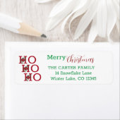 HO HO HO Prettig Kerst Retouradres Etiket (Insitu)