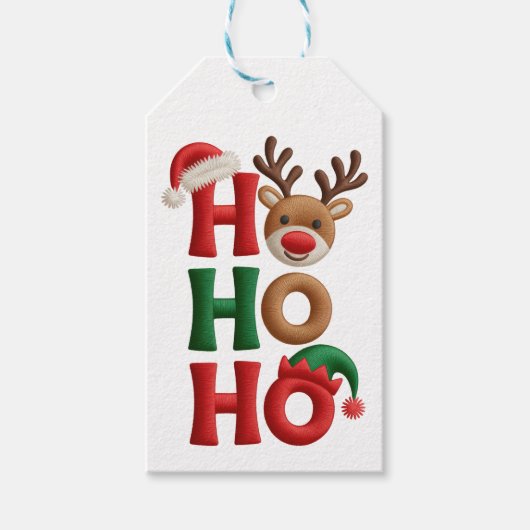 Ho Ho Ho Prettig Kerstfeest Cadeaulabel (Voorkant)