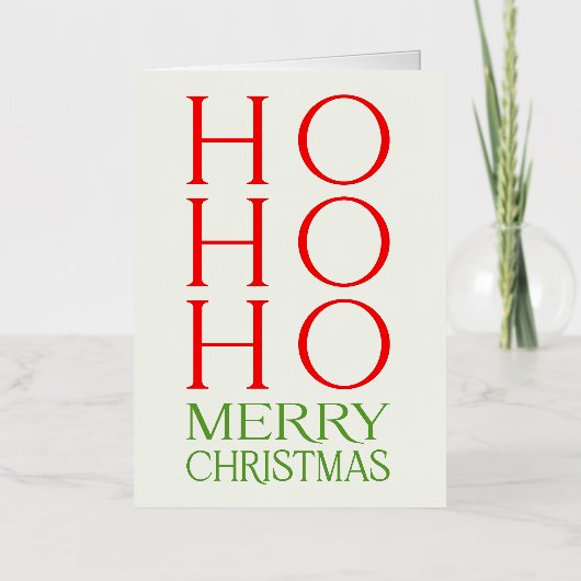 Ho Ho Ho Prettig Kerstfeest Folie Wenskaart (Voorkant)