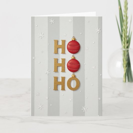 Ho Ho Ho Prettig Kerstfeest Kaart (Voorkant)