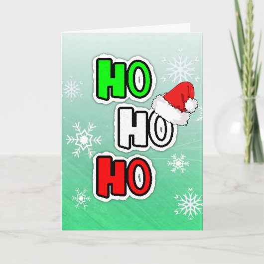 Ho HO HO Prettig kerstfeest Kerstman Custom kaart (Voorkant)