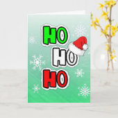 Ho HO HO Prettig kerstfeest Kerstman Custom kaart (Gele Bloem)