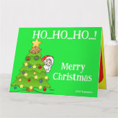 HO HO HO Prettig kerstfeest & Kerstman kaart (Achterkant)