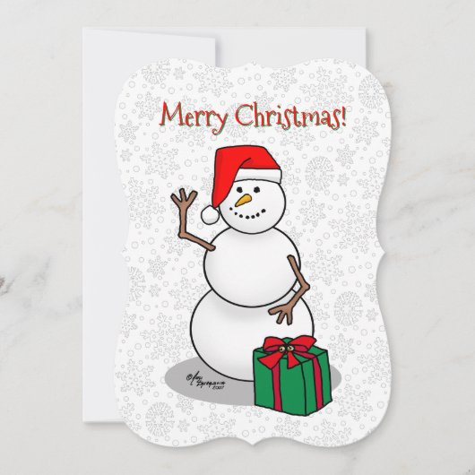 Ho Ho Ho Prettig Kerstfeest Kerstman Schattige Sne Feestdagenkaart (Voorkant)