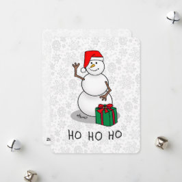 Ho Ho Ho Prettig Kerstfeest Kerstman Schattige Sne Feestdagenkaart