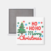 HO HO HO PRETTIG KERSTFEEST MAGNEET (Voorkant / Achterkant)