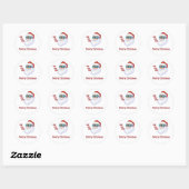 HO! HO! HO! Prettig kerstfeest Ronde Sticker (Vel)