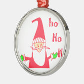 Ho Ho Ho Prettig Kerstfeest Van de Kerstman.png Metalen Ornament (Links)
