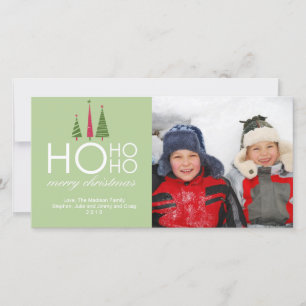 Ho Ho Ho Prettig Kerstmis Fotokaart Feestdagenkaart
