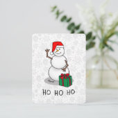 Ho Ho Ho Prettig Kerstmis Kerstman Schattige Sneeu Feestdagenkaart (Staand voorkant)