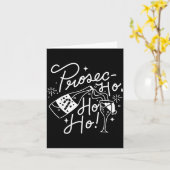 Ho Ho Ho Prosecco Christmas Tee Funny Wine Lover H Kaart (Gele Bloem)