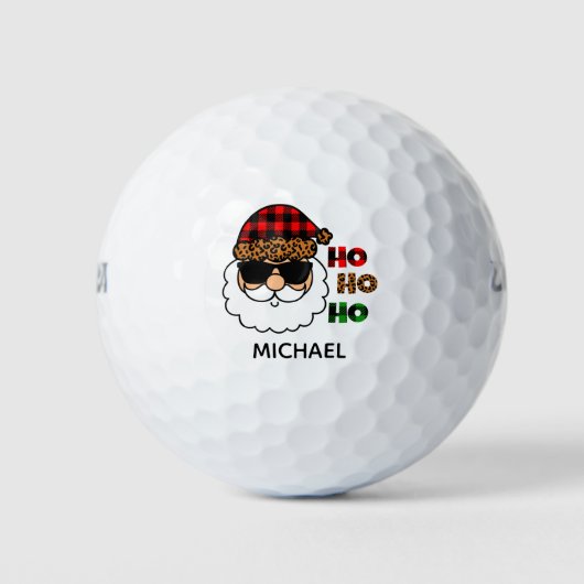 Ho Ho Ho Pset Cool Santa Kerstmis op persoonlijke Golfballen (Voorkant)