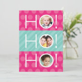Ho Ho Ho! Quatre carte de photode vacances Feestdagenkaart (Staand voorkant)