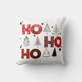 Ho Ho Ho Red Kerstbomen WinterFeestdagen Kussen