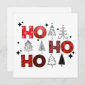 Ho Ho Ho Red Kerstbomen Wintervakantiekaart (Voorkant / Achterkant)