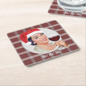 Ho! Ho! Ho! Red Pset Kartonnen Onderzetters (Schuin)