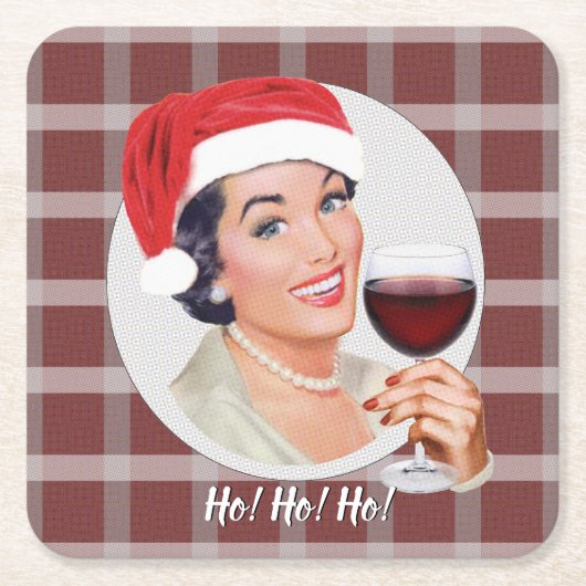 Ho! Ho! Ho! Red Pset Kartonnen Onderzetters (Voorkant)