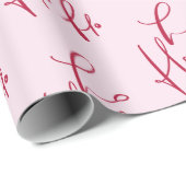 Ho Ho Ho Red Script Holiday Gift Wrapping Paper Cadeaupapier (Rol Hoek)