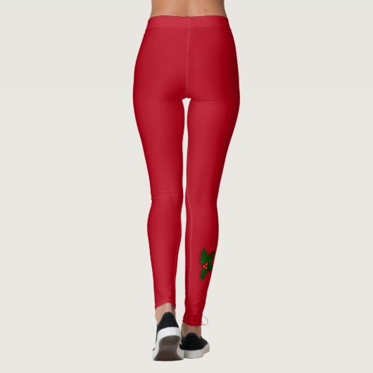Ho Ho Ho Red Stylish Leggings voor kerstdagen (Achterkant)