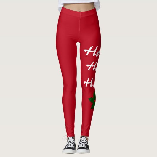 Ho Ho Ho Red Stylish Leggings voor kerstdagen (Voorkant)