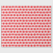 Ho Ho Ho Red White Kerstman met kerstcadeaus Cadeaupapier (Vlak)