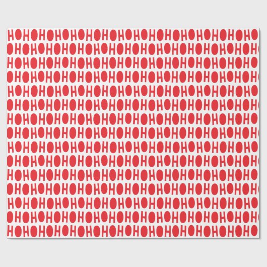 Ho Ho Ho Red White Kerstman met kerstcadeaus Cadeaupapier (Vlak)