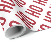 Ho Ho Ho Red White Pattern Kerstmis Cadeaupapier (Rol Hoek)