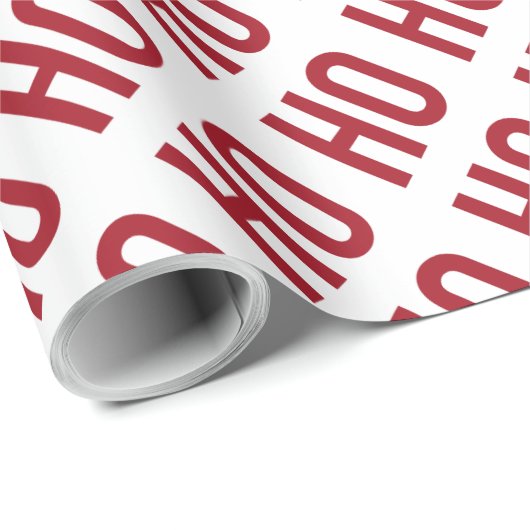 Ho Ho Ho Red White Pattern Kerstmis Cadeaupapier (Rol Hoek)