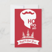 Ho Ho Ho | Red Xmas Modern Fun-kerstkaart (Voorkant)