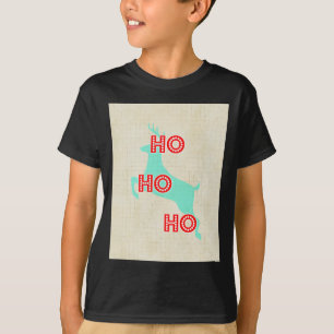 ho ho ho rendier rood blauw kerst vintage t-shirt
