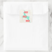 ho ho ho rendier rood blauw kerst vintage vierkante sticker (Tas)