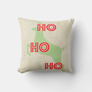 ho ho ho rendier rood groen kerstmis kussen